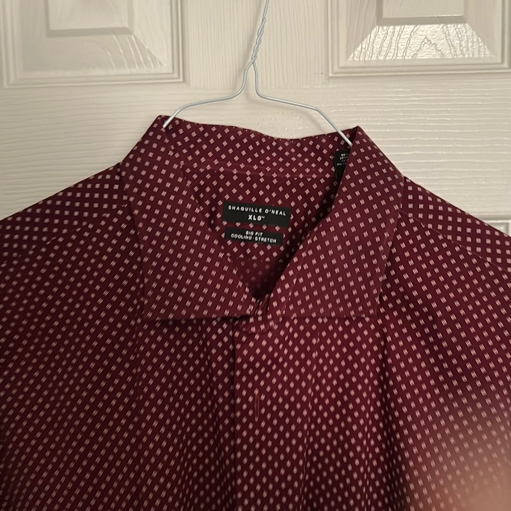 Shaquille O’Neal big and tall Burgundy Patterned Men's Shirt